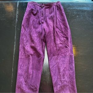 Vintage Jacobsons Small Purple 100% Genuine Leather Pants Concert trendy